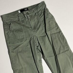 KUT From The Kloth Chris High Rise Joggers Sz 0 Olive Ankle Zip Camp Pocket Pant